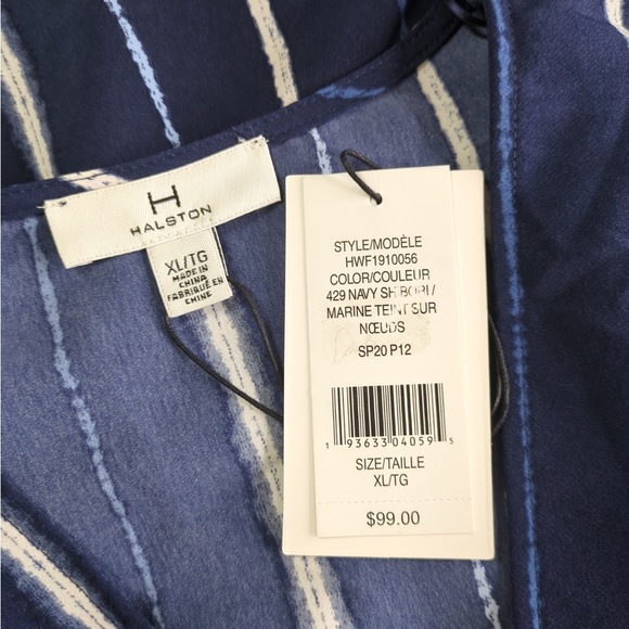 👯‍♀️Host Pick⚡️ H by Halston Pleated Surplice Top- Navy Shibori - Picture 7 of 9